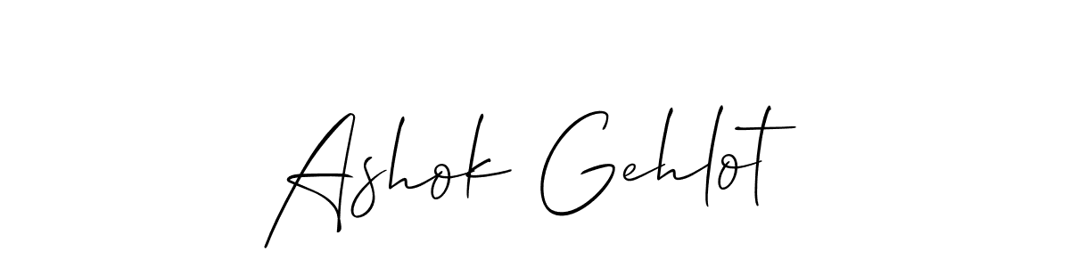 How to make Ashok Gehlot name signature. Use Allison_Script style for creating short signs online. This is the latest handwritten sign. Ashok Gehlot signature style 2 images and pictures png