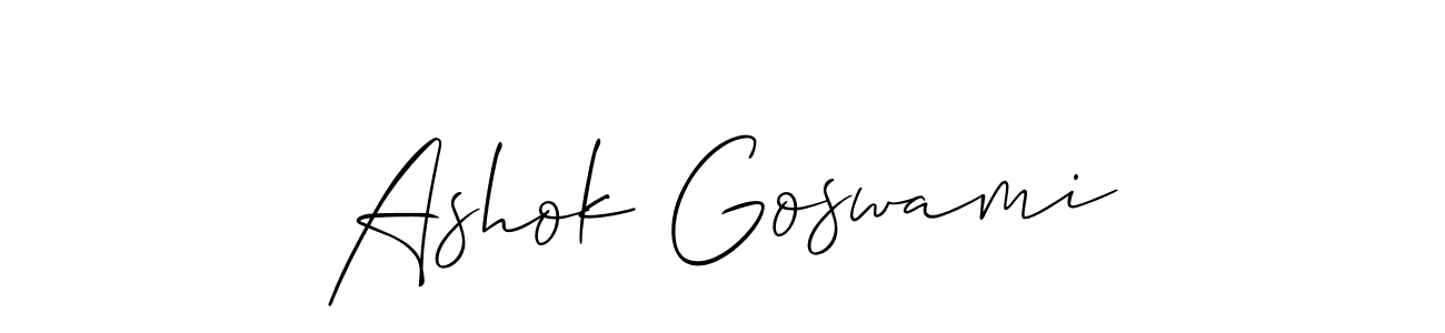 Create a beautiful signature design for name Ashok Goswami. With this signature (Allison_Script) fonts, you can make a handwritten signature for free. Ashok Goswami signature style 2 images and pictures png