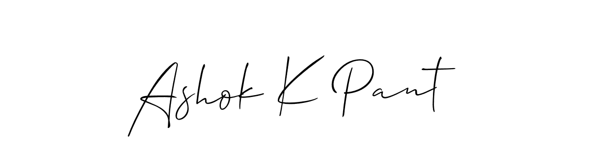 Design your own signature with our free online signature maker. With this signature software, you can create a handwritten (Allison_Script) signature for name Ashok K Pant. Ashok K Pant signature style 2 images and pictures png