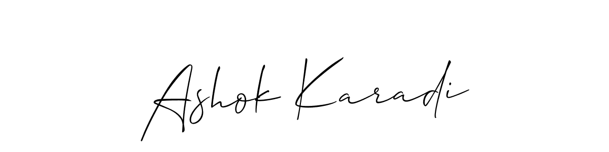 This is the best signature style for the Ashok Karadi name. Also you like these signature font (Allison_Script). Mix name signature. Ashok Karadi signature style 2 images and pictures png