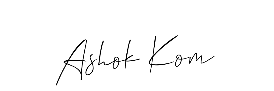 Create a beautiful signature design for name Ashok Kom. With this signature (Allison_Script) fonts, you can make a handwritten signature for free. Ashok Kom signature style 2 images and pictures png