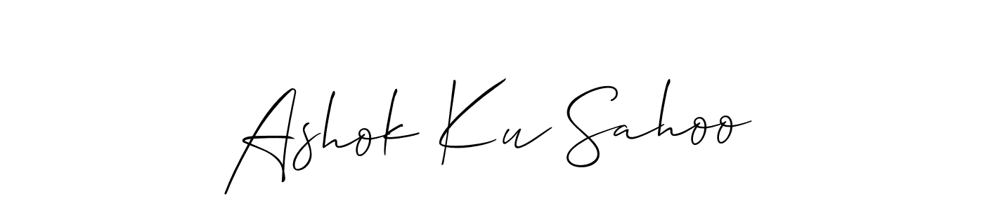 Design your own signature with our free online signature maker. With this signature software, you can create a handwritten (Allison_Script) signature for name Ashok Ku Sahoo. Ashok Ku Sahoo signature style 2 images and pictures png