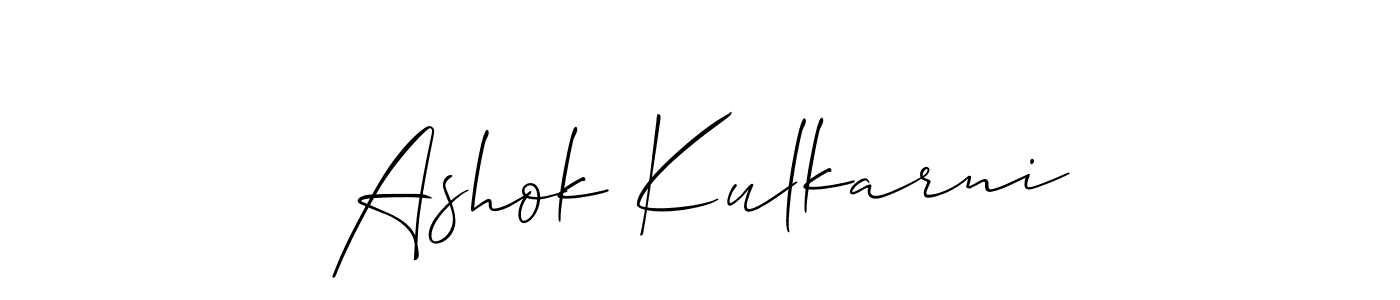 if you are searching for the best signature style for your name Ashok Kulkarni. so please give up your signature search. here we have designed multiple signature styles  using Allison_Script. Ashok Kulkarni signature style 2 images and pictures png