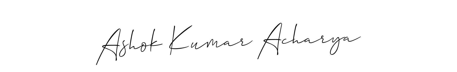 Make a beautiful signature design for name Ashok Kumar Acharya. With this signature (Allison_Script) style, you can create a handwritten signature for free. Ashok Kumar Acharya signature style 2 images and pictures png