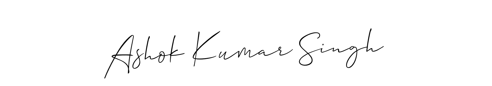 How to make Ashok Kumar Singh name signature. Use Allison_Script style for creating short signs online. This is the latest handwritten sign. Ashok Kumar Singh signature style 2 images and pictures png