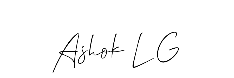 Also You can easily find your signature by using the search form. We will create Ashok L G name handwritten signature images for you free of cost using Allison_Script sign style. Ashok L G signature style 2 images and pictures png
