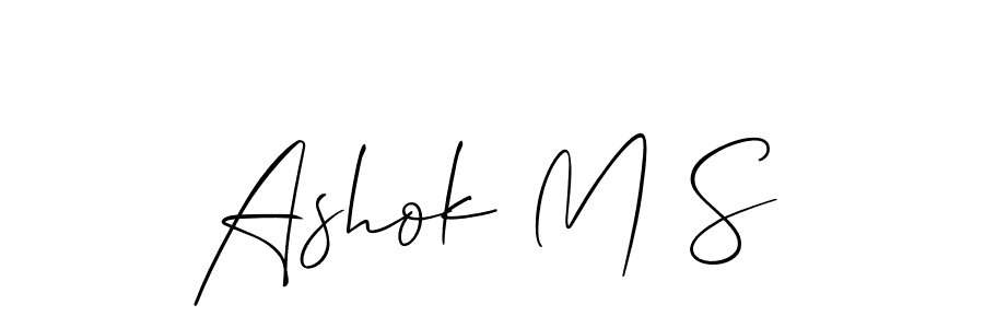 Allison_Script is a professional signature style that is perfect for those who want to add a touch of class to their signature. It is also a great choice for those who want to make their signature more unique. Get Ashok M S name to fancy signature for free. Ashok M S signature style 2 images and pictures png
