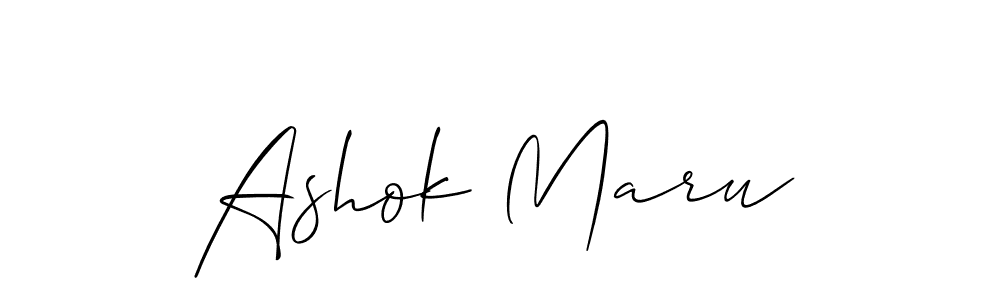 Make a beautiful signature design for name Ashok Maru. With this signature (Allison_Script) style, you can create a handwritten signature for free. Ashok Maru signature style 2 images and pictures png