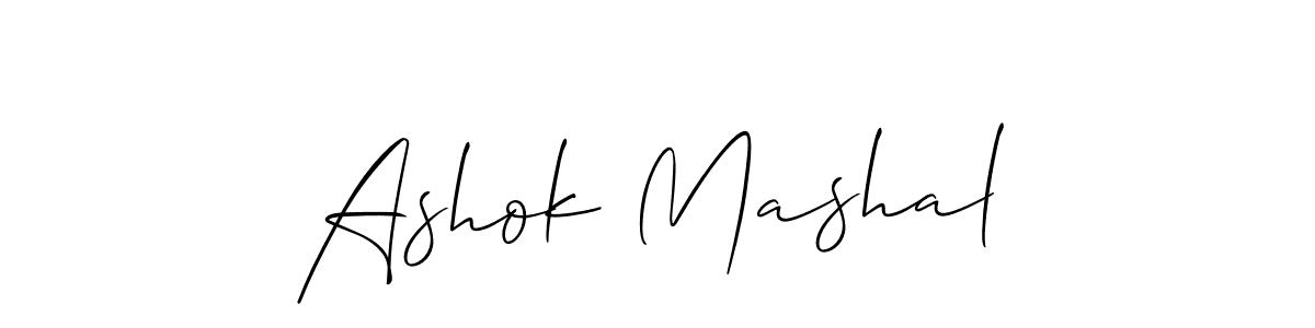 Create a beautiful signature design for name Ashok Mashal. With this signature (Allison_Script) fonts, you can make a handwritten signature for free. Ashok Mashal signature style 2 images and pictures png