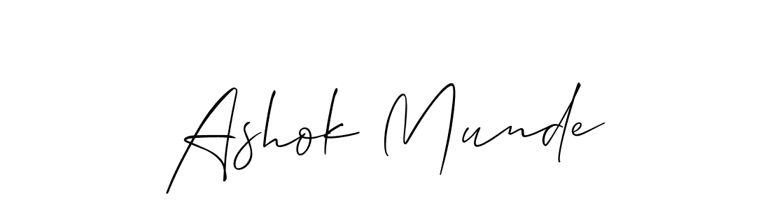 The best way (Allison_Script) to make a short signature is to pick only two or three words in your name. The name Ashok Munde include a total of six letters. For converting this name. Ashok Munde signature style 2 images and pictures png
