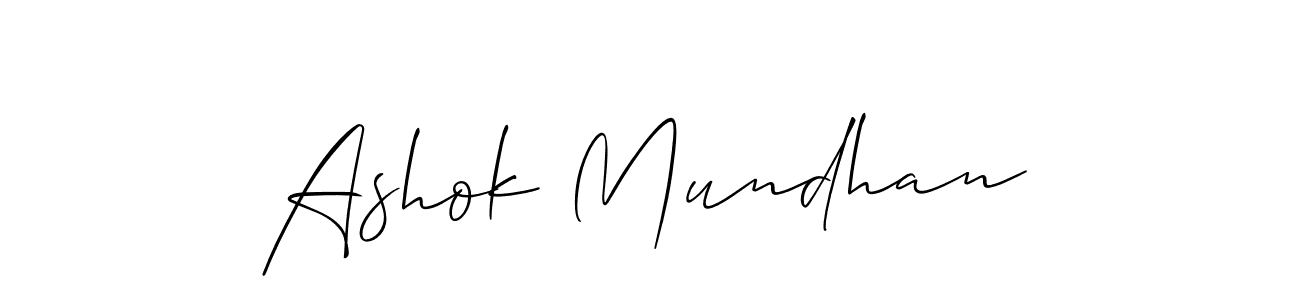 Create a beautiful signature design for name Ashok Mundhan. With this signature (Allison_Script) fonts, you can make a handwritten signature for free. Ashok Mundhan signature style 2 images and pictures png