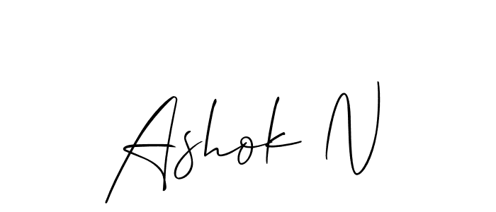 Ashok N stylish signature style. Best Handwritten Sign (Allison_Script) for my name. Handwritten Signature Collection Ideas for my name Ashok N. Ashok N signature style 2 images and pictures png
