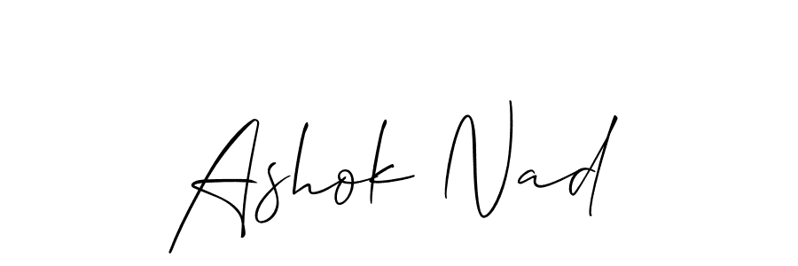 How to make Ashok Nad name signature. Use Allison_Script style for creating short signs online. This is the latest handwritten sign. Ashok Nad signature style 2 images and pictures png