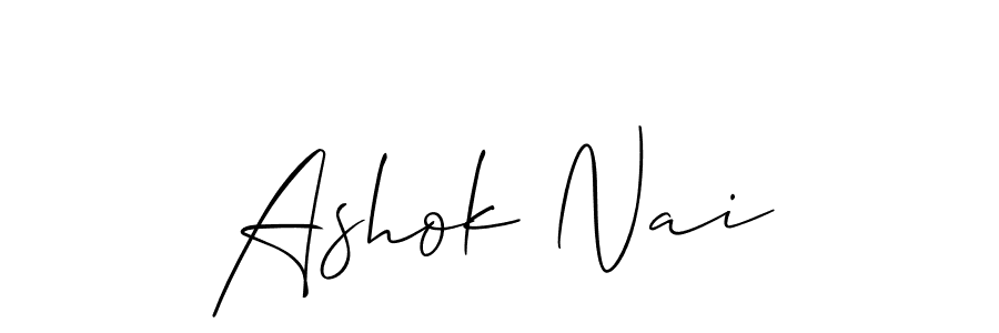 Allison_Script is a professional signature style that is perfect for those who want to add a touch of class to their signature. It is also a great choice for those who want to make their signature more unique. Get Ashok Nai name to fancy signature for free. Ashok Nai signature style 2 images and pictures png