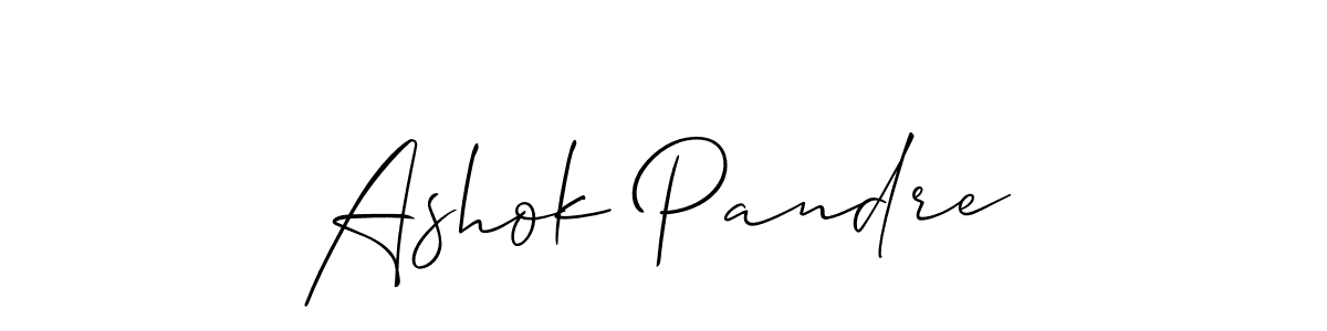 Make a short Ashok Pandre signature style. Manage your documents anywhere anytime using Allison_Script. Create and add eSignatures, submit forms, share and send files easily. Ashok Pandre signature style 2 images and pictures png