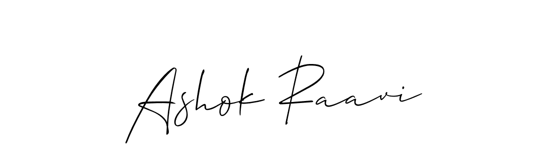 How to make Ashok Raavi name signature. Use Allison_Script style for creating short signs online. This is the latest handwritten sign. Ashok Raavi signature style 2 images and pictures png