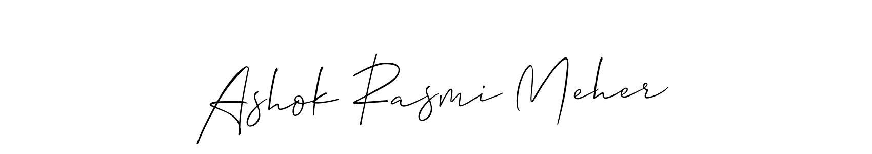 How to Draw Ashok Rasmi Meher signature style? Allison_Script is a latest design signature styles for name Ashok Rasmi Meher. Ashok Rasmi Meher signature style 2 images and pictures png