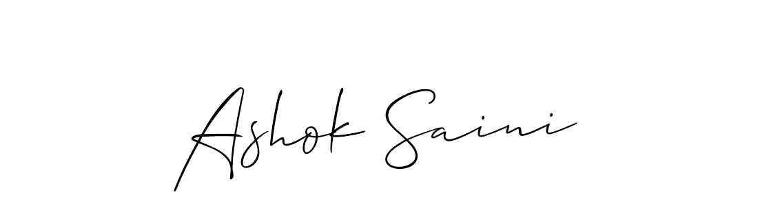 How to make Ashok Saini signature? Allison_Script is a professional autograph style. Create handwritten signature for Ashok Saini name. Ashok Saini signature style 2 images and pictures png