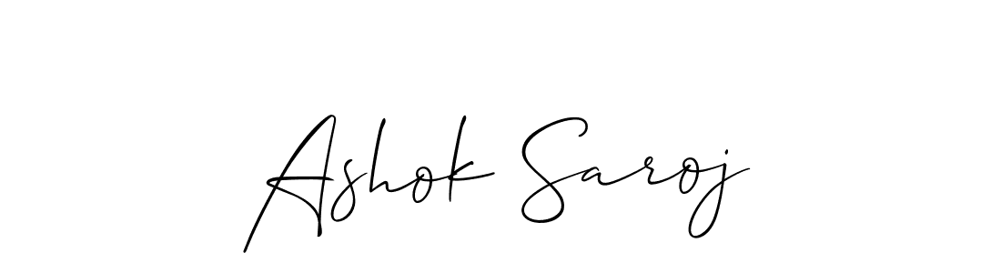 Allison_Script is a professional signature style that is perfect for those who want to add a touch of class to their signature. It is also a great choice for those who want to make their signature more unique. Get Ashok Saroj name to fancy signature for free. Ashok Saroj signature style 2 images and pictures png