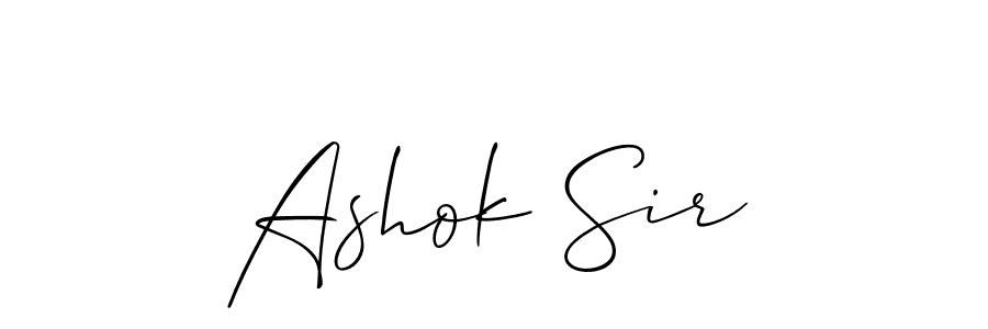 Use a signature maker to create a handwritten signature online. With this signature software, you can design (Allison_Script) your own signature for name Ashok Sir. Ashok Sir signature style 2 images and pictures png