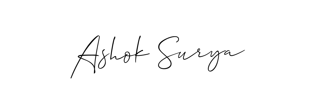 You should practise on your own different ways (Allison_Script) to write your name (Ashok Surya) in signature. don't let someone else do it for you. Ashok Surya signature style 2 images and pictures png