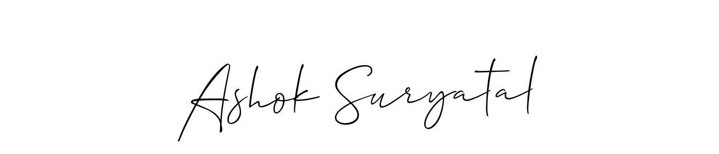 How to make Ashok Suryatal signature? Allison_Script is a professional autograph style. Create handwritten signature for Ashok Suryatal name. Ashok Suryatal signature style 2 images and pictures png
