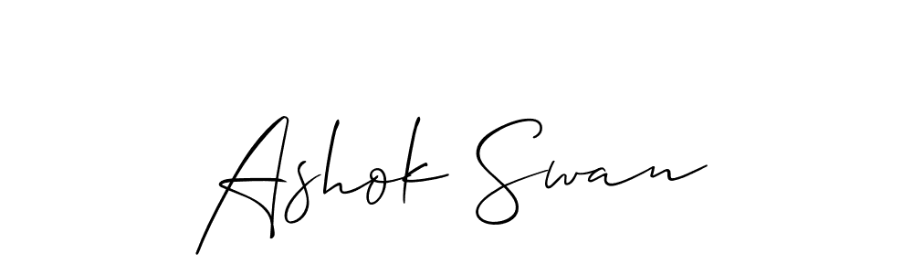 How to make Ashok Swan name signature. Use Allison_Script style for creating short signs online. This is the latest handwritten sign. Ashok Swan signature style 2 images and pictures png