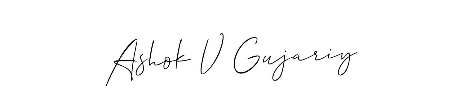 Make a beautiful signature design for name Ashok V Gujariy. Use this online signature maker to create a handwritten signature for free. Ashok V Gujariy signature style 2 images and pictures png