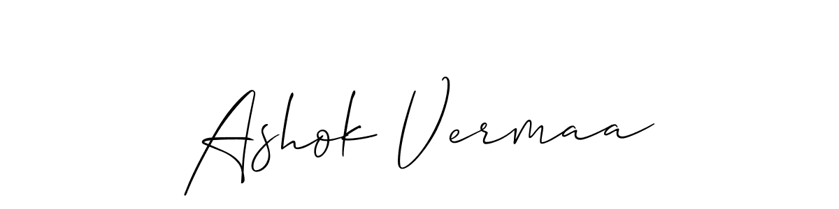 if you are searching for the best signature style for your name Ashok Vermaa. so please give up your signature search. here we have designed multiple signature styles  using Allison_Script. Ashok Vermaa signature style 2 images and pictures png