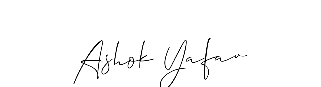 Use a signature maker to create a handwritten signature online. With this signature software, you can design (Allison_Script) your own signature for name Ashok Yafav. Ashok Yafav signature style 2 images and pictures png