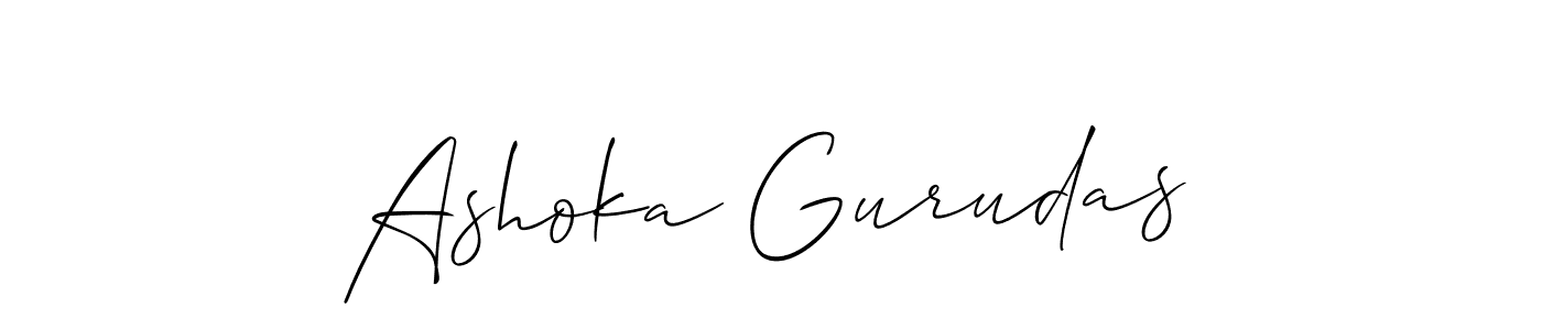 Create a beautiful signature design for name Ashoka Gurudas. With this signature (Allison_Script) fonts, you can make a handwritten signature for free. Ashoka Gurudas signature style 2 images and pictures png