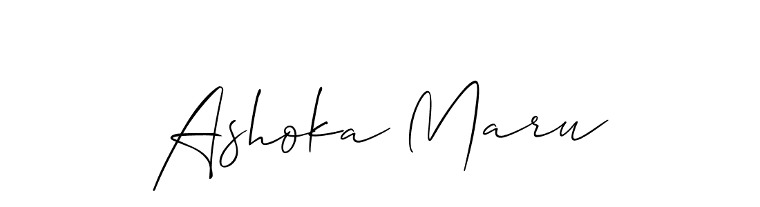 How to Draw Ashoka Maru signature style? Allison_Script is a latest design signature styles for name Ashoka Maru. Ashoka Maru signature style 2 images and pictures png