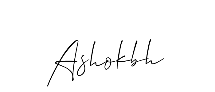 How to make Ashokbh signature? Allison_Script is a professional autograph style. Create handwritten signature for Ashokbh name. Ashokbh signature style 2 images and pictures png