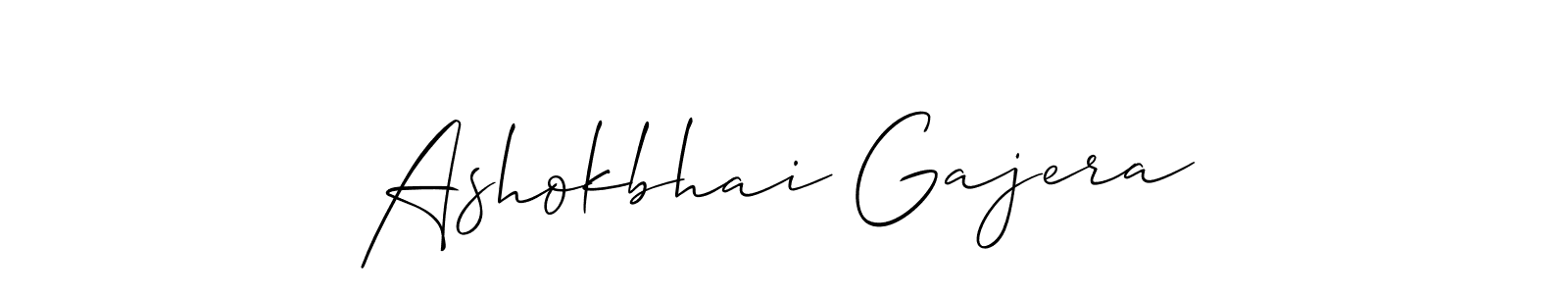 The best way (Allison_Script) to make a short signature is to pick only two or three words in your name. The name Ashokbhai Gajera include a total of six letters. For converting this name. Ashokbhai Gajera signature style 2 images and pictures png