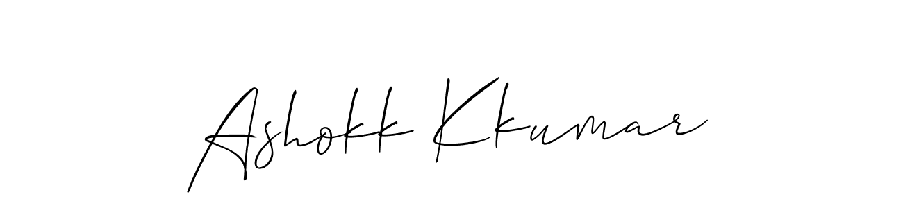 You should practise on your own different ways (Allison_Script) to write your name (Ashokk Kkumar) in signature. don't let someone else do it for you. Ashokk Kkumar signature style 2 images and pictures png