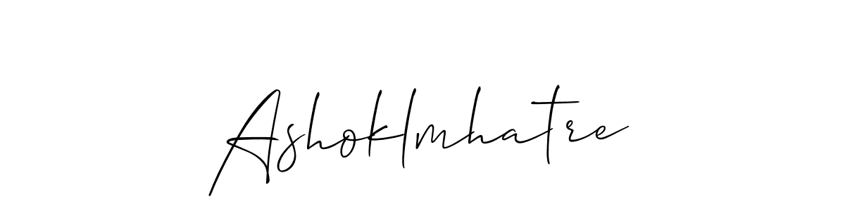 Use a signature maker to create a handwritten signature online. With this signature software, you can design (Allison_Script) your own signature for name Ashoklmhatre. Ashoklmhatre signature style 2 images and pictures png