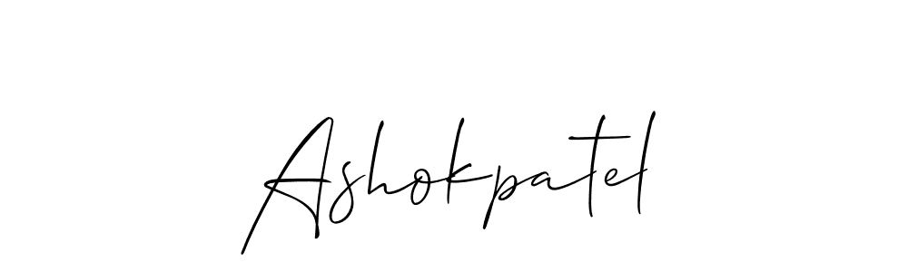 How to make Ashokpatel signature? Allison_Script is a professional autograph style. Create handwritten signature for Ashokpatel name. Ashokpatel signature style 2 images and pictures png