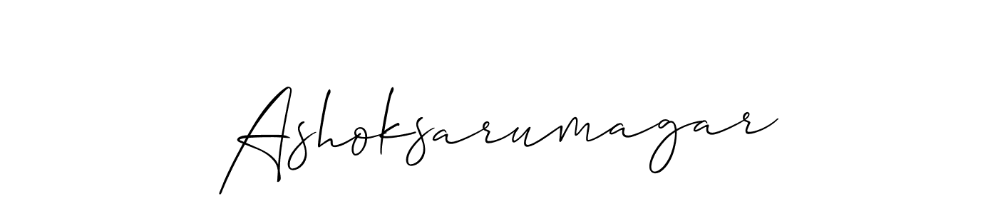 Make a short Ashoksarumagar signature style. Manage your documents anywhere anytime using Allison_Script. Create and add eSignatures, submit forms, share and send files easily. Ashoksarumagar signature style 2 images and pictures png