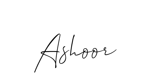 Use a signature maker to create a handwritten signature online. With this signature software, you can design (Allison_Script) your own signature for name Ashoor. Ashoor signature style 2 images and pictures png