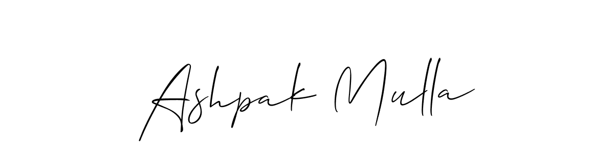 Make a beautiful signature design for name Ashpak Mulla. With this signature (Allison_Script) style, you can create a handwritten signature for free. Ashpak Mulla signature style 2 images and pictures png