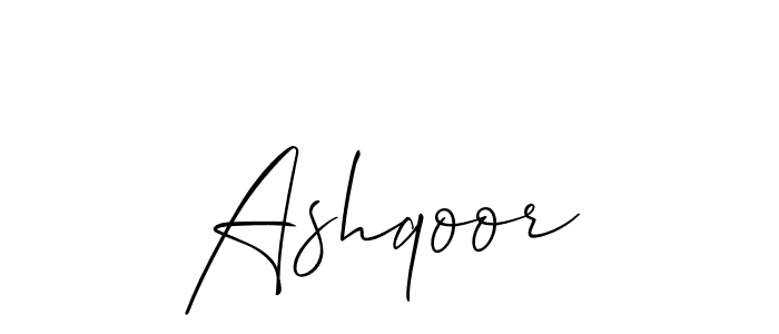 Design your own signature with our free online signature maker. With this signature software, you can create a handwritten (Allison_Script) signature for name Ashqoor. Ashqoor signature style 2 images and pictures png