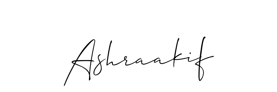 Design your own signature with our free online signature maker. With this signature software, you can create a handwritten (Allison_Script) signature for name Ashraakif. Ashraakif signature style 2 images and pictures png