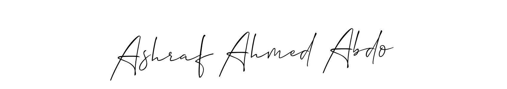 Use a signature maker to create a handwritten signature online. With this signature software, you can design (Allison_Script) your own signature for name Ashraf Ahmed Abdo. Ashraf Ahmed Abdo signature style 2 images and pictures png