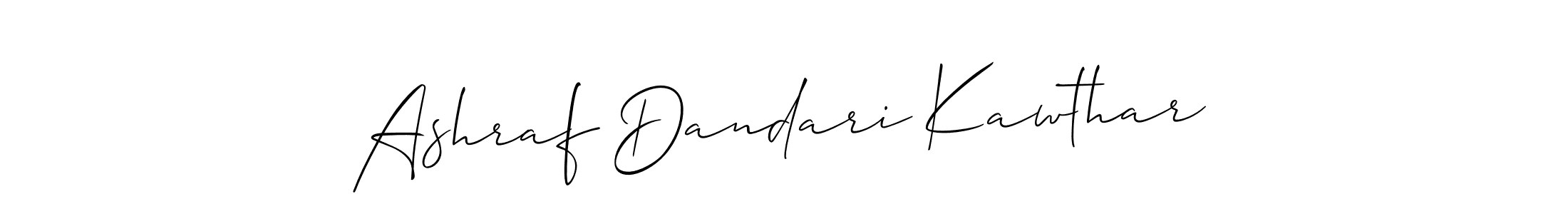 Make a beautiful signature design for name Ashraf Dandari Kawthar. With this signature (Allison_Script) style, you can create a handwritten signature for free. Ashraf Dandari Kawthar signature style 2 images and pictures png