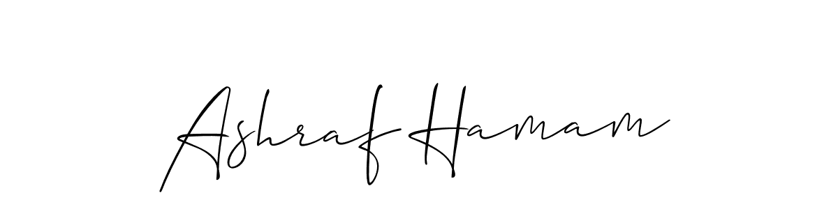 How to make Ashraf Hamam signature? Allison_Script is a professional autograph style. Create handwritten signature for Ashraf Hamam name. Ashraf Hamam signature style 2 images and pictures png