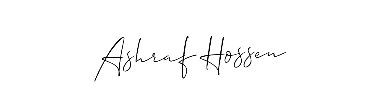 Also You can easily find your signature by using the search form. We will create Ashraf Hossen name handwritten signature images for you free of cost using Allison_Script sign style. Ashraf Hossen signature style 2 images and pictures png