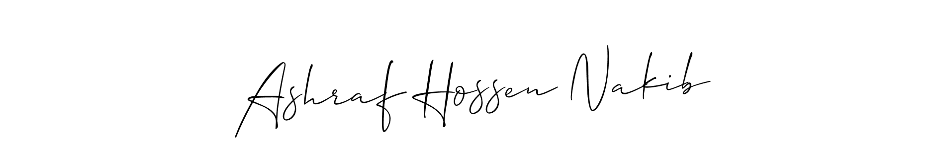 Make a beautiful signature design for name Ashraf Hossen Nakib. With this signature (Allison_Script) style, you can create a handwritten signature for free. Ashraf Hossen Nakib signature style 2 images and pictures png