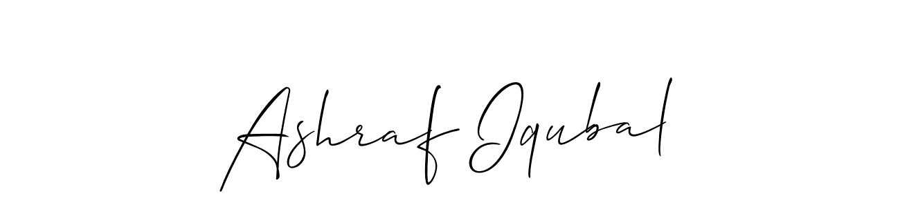 How to make Ashraf Iqubal name signature. Use Allison_Script style for creating short signs online. This is the latest handwritten sign. Ashraf Iqubal signature style 2 images and pictures png