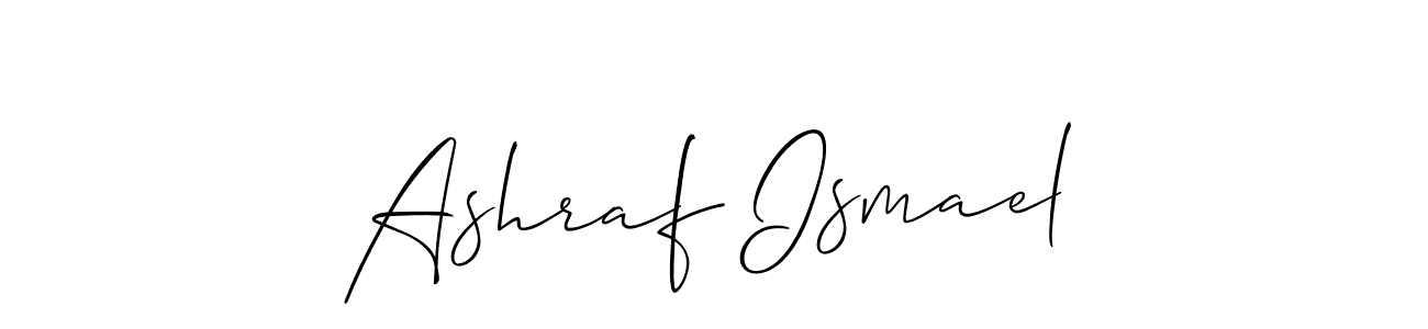 Create a beautiful signature design for name Ashraf Ismael. With this signature (Allison_Script) fonts, you can make a handwritten signature for free. Ashraf Ismael signature style 2 images and pictures png