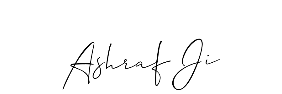 How to make Ashraf Ji name signature. Use Allison_Script style for creating short signs online. This is the latest handwritten sign. Ashraf Ji signature style 2 images and pictures png